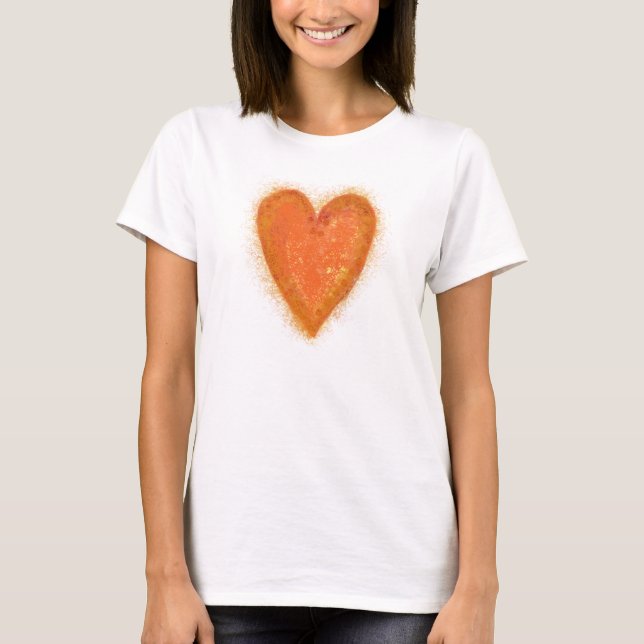 Orange hjärta tee shirt (Framsida)
