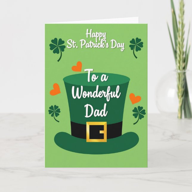 Orange Hjärtas Pappa St Patricks Kort (Framsida)