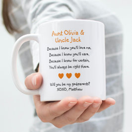Orange Hjärter kommer du att bli min gudföräldrars Kaffemugg