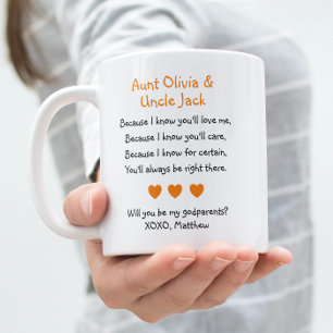 Orange Hjärter kommer du att bli min gudföräldrars Kaffemugg