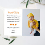 Orange Hjärter kommer du att bli min gudmoder Phot Inbjudningar<br><div class="desc">Be den speciella personen i ditt liv att vara ditt barns gudmor med personligens gudmor frieri kort. Anpassa det här adjektiva orangens hjärtan-kort med ett foto av ditt barn och deras namn.</div>