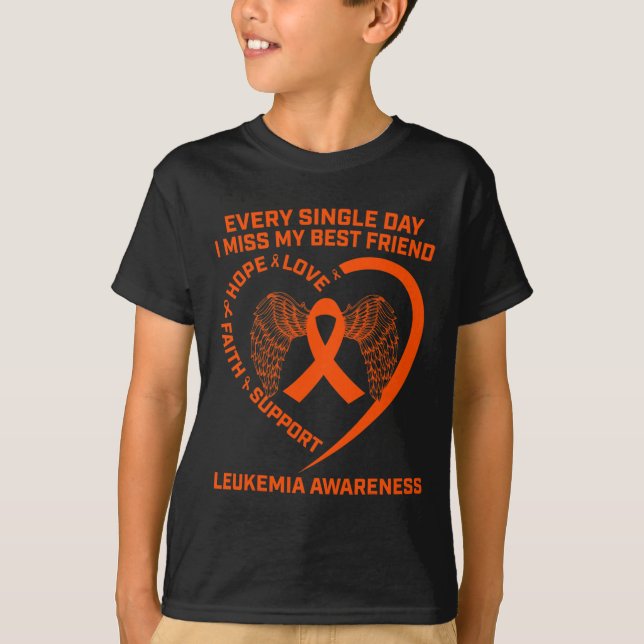 Orange Hjärtsleukemi Medvetenhet om B T Shirt (Framsida)
