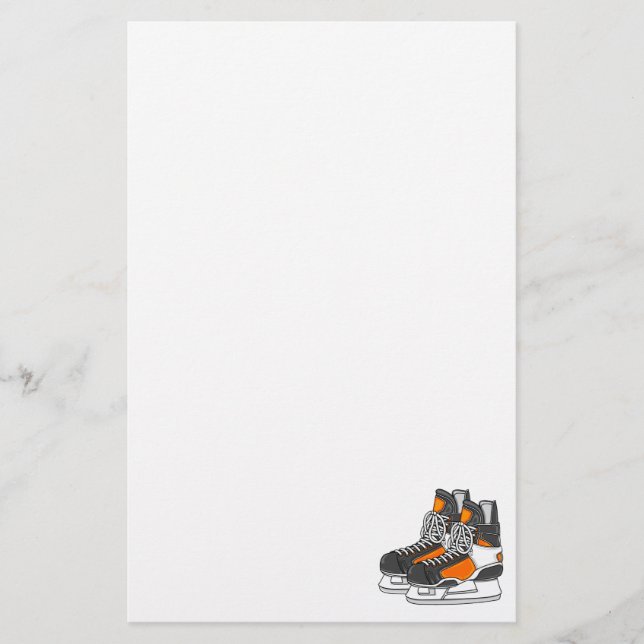 Orange hockeyskridskor brevpapper (Framsida)