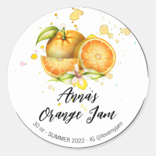 *~* Orange Homemade Jelly Sylt Preserve AP30 Runt Klistermärke