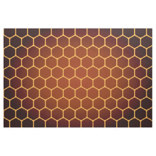 Orange honungskakamönster tyg