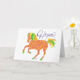 Orange Hope Horse med kort av Sherry Jarvis