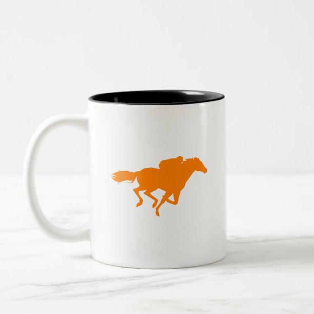 Orange Horse Tävla Två-Tonad Mugg (Vänster)