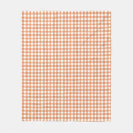 Orange Höst Gingham Rutigt Randigt Mönster Fleecefilt