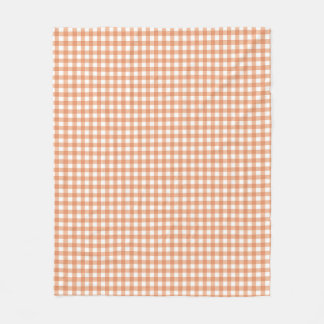 Orange Höst Gingham Rutigt Randigt Mönster Fleecefilt