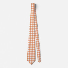 Orange Höst Gingham Rutigt Randigt Mönster Slips