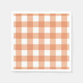 Orange höst-gingham-rutmönster pappersservett