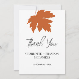 Orange Höst Lönnblad Bröllop Tack