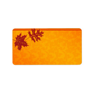 Orange Höst löv Bröllop Blank Adressetiketter