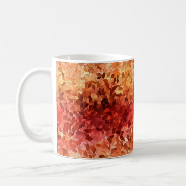 Orange Höst löv Kaffemugg (Vänster)