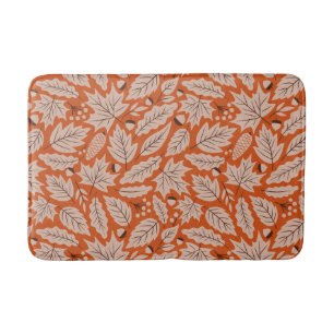 Orange Höst löv och Mönster Badrumsmatta