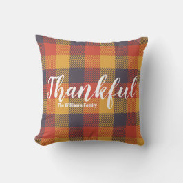 Orange höst-rutig tartan rustik farmhouse höst kudde