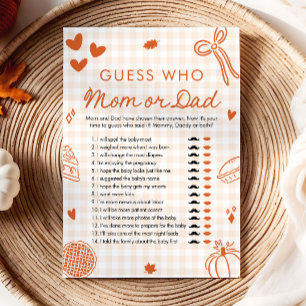 Orange Höst Sötis Gissa Vem Mamma eller Pappa Spel Inbjudningar
