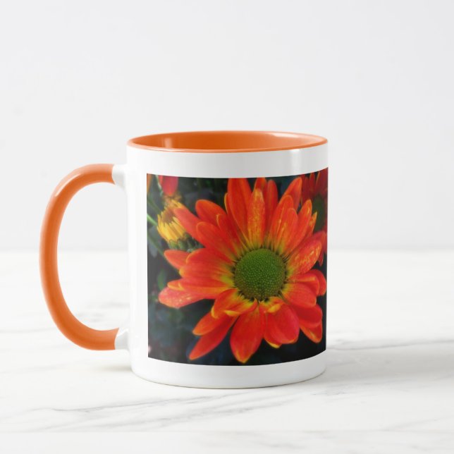 Orange Höstblomma Beverage Mugg (Vänster)
