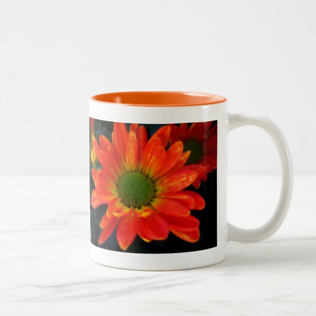 Orange höstblomma dryckesmugg Två-Tonad mugg (Höger)