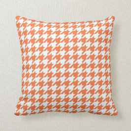 Orange Houndstooth mönster Kudde