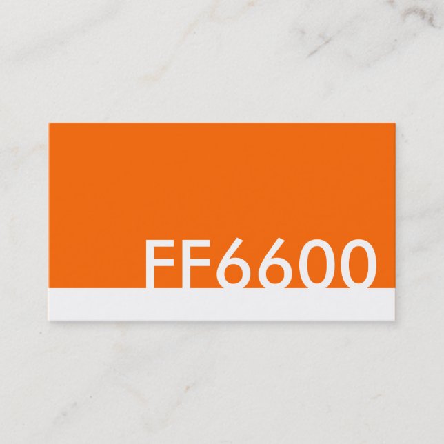 orange html färg-kod FF6600 Visitkort (Framsida)