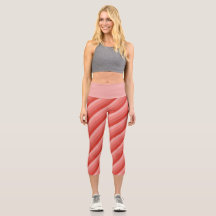 Orange Hues Diagonal Rand Capri Leggings