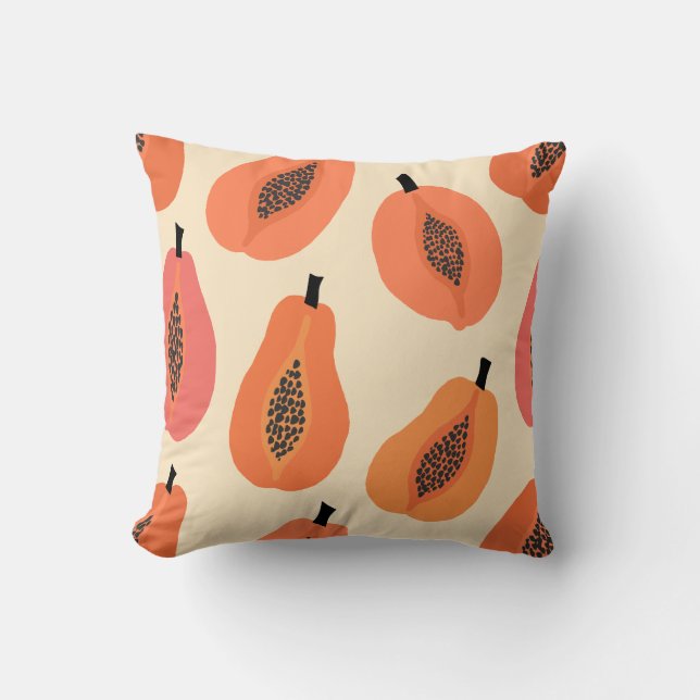 Orange Hues för SunFruce Slice Papaya Kudde (Framsida)