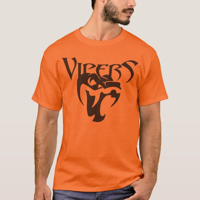 Orange huggormlogotypskjorta tee shirt (Framsida)