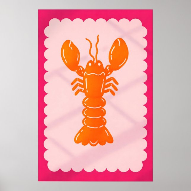 Orange hummeraffisch, djärv popkonst köksvägg poster (Framsidan)