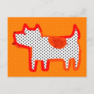 "orange hund" digitalmålning vykort