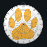 Orange Hund Pawprint Darttavla<br><div class="desc">Tecknad hund pawprint i Orange.</div>
