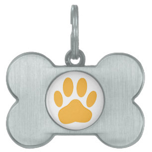 Orange Hund Pawprint ID-bricka Husdjur