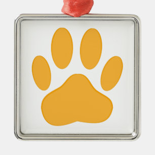 Orange Hund Pawprint Julgransprydnad Metall