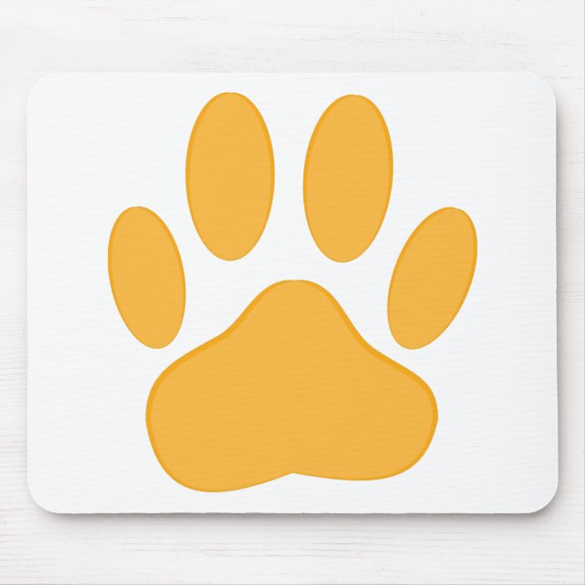 Orange Hund Pawprint Musmatta (Framsidan)