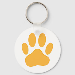 Orange Hund Pawprint Nyckelring