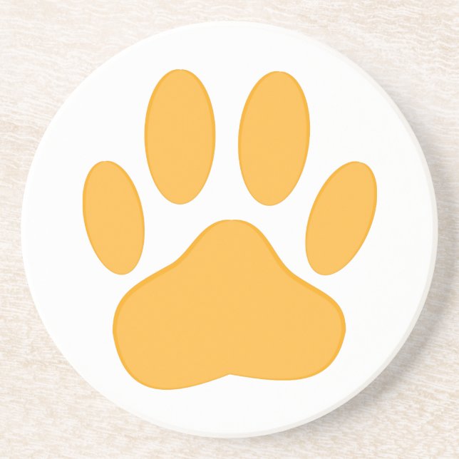 Orange Hund Pawprint Underlägg (Framsidan)