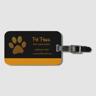 Orange Hund Tass på Black Pet Grooming Service Bus Bagagebricka