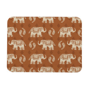 Orange husvagnmönster för elefant magnet