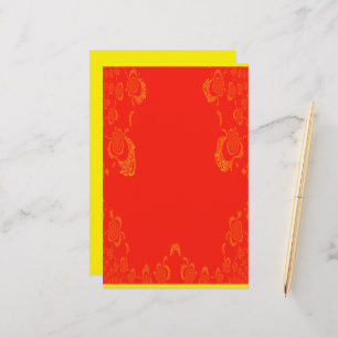 Orange i Gult Papper Stationery Lakan