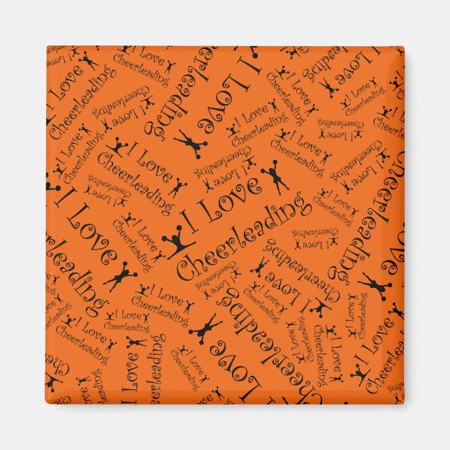 Orange I kärlek cheerlead Magnet (Framsidan)