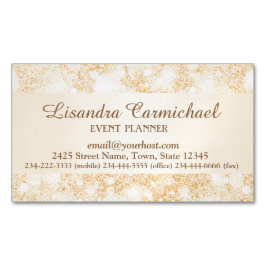 Orange Ice Bokeh Magnetic Affärskort Visitkortmagnet