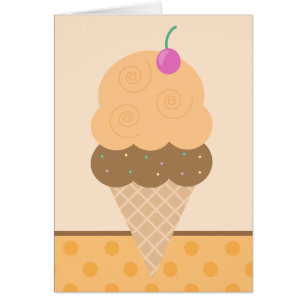 Orange Ice Cream Cone Hälsningskort