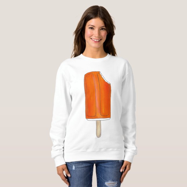 Orange Ice Cream Creamsicle Popsicle Sweatshirt T Shirt (Hel framsida)