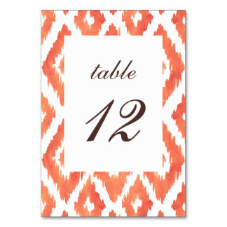 Orange Ikat Bordsnummer