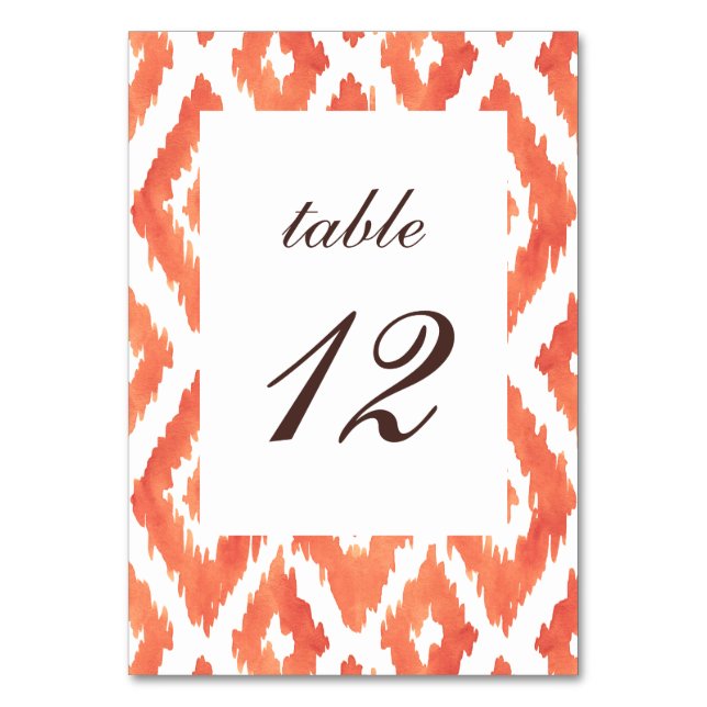 Orange Ikat Bordsnummer (Framsidan)