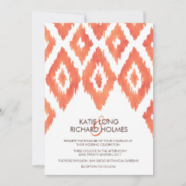 Orange Ikat Bröllop Inbjudningar