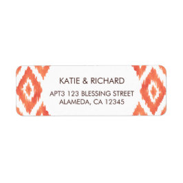 Orange Ikat Returadress Etikett