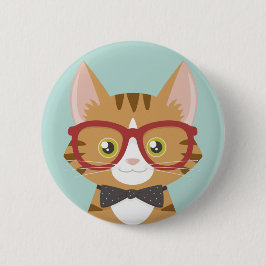 Orange illustration för TabbyHipsterkatt Knapp