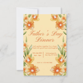 Orange Illustrative Fars dag Middagsinbjudan Inbjudningar