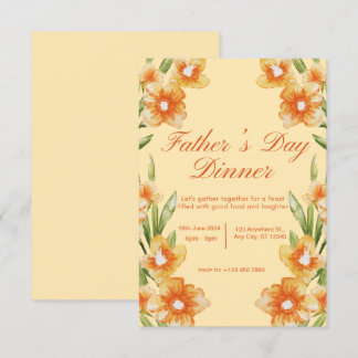 Orange Illustrative Fars dag Middagsinbjudan Inbjudningar
